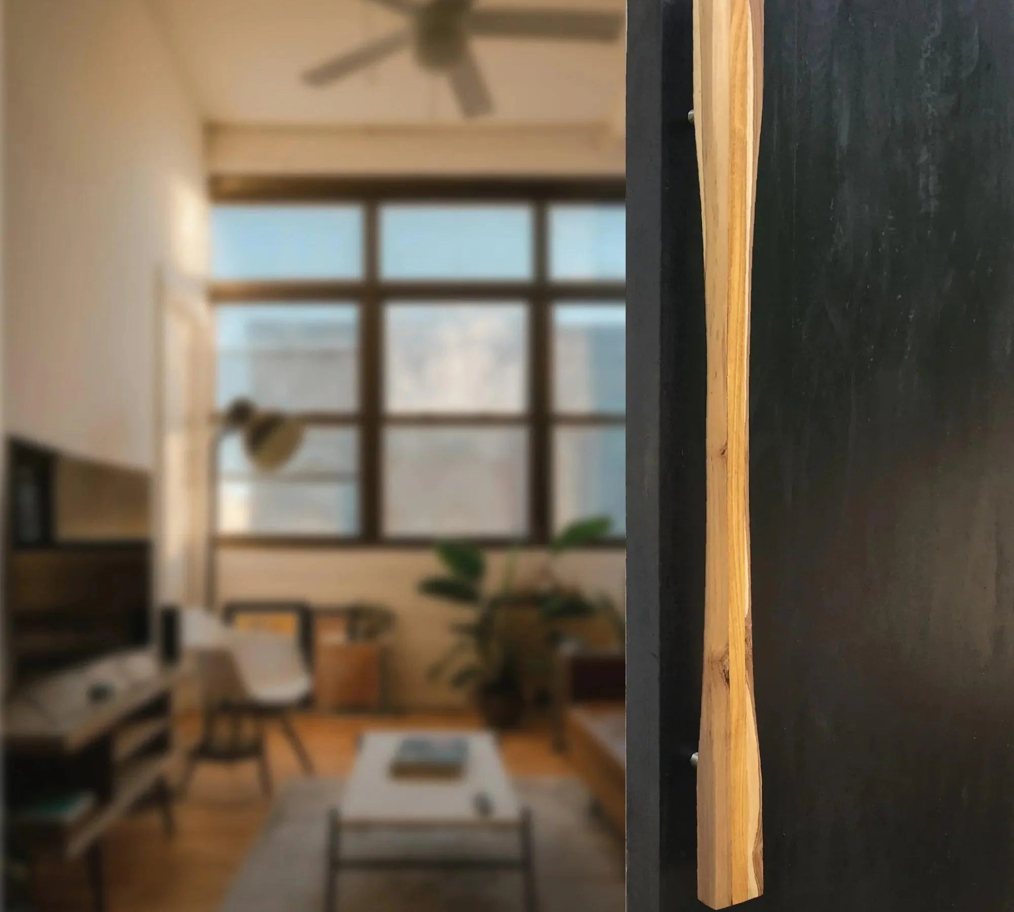 Handcrafted Dual Wood Large Front Door Handle - 015 - Single-Sided Handle