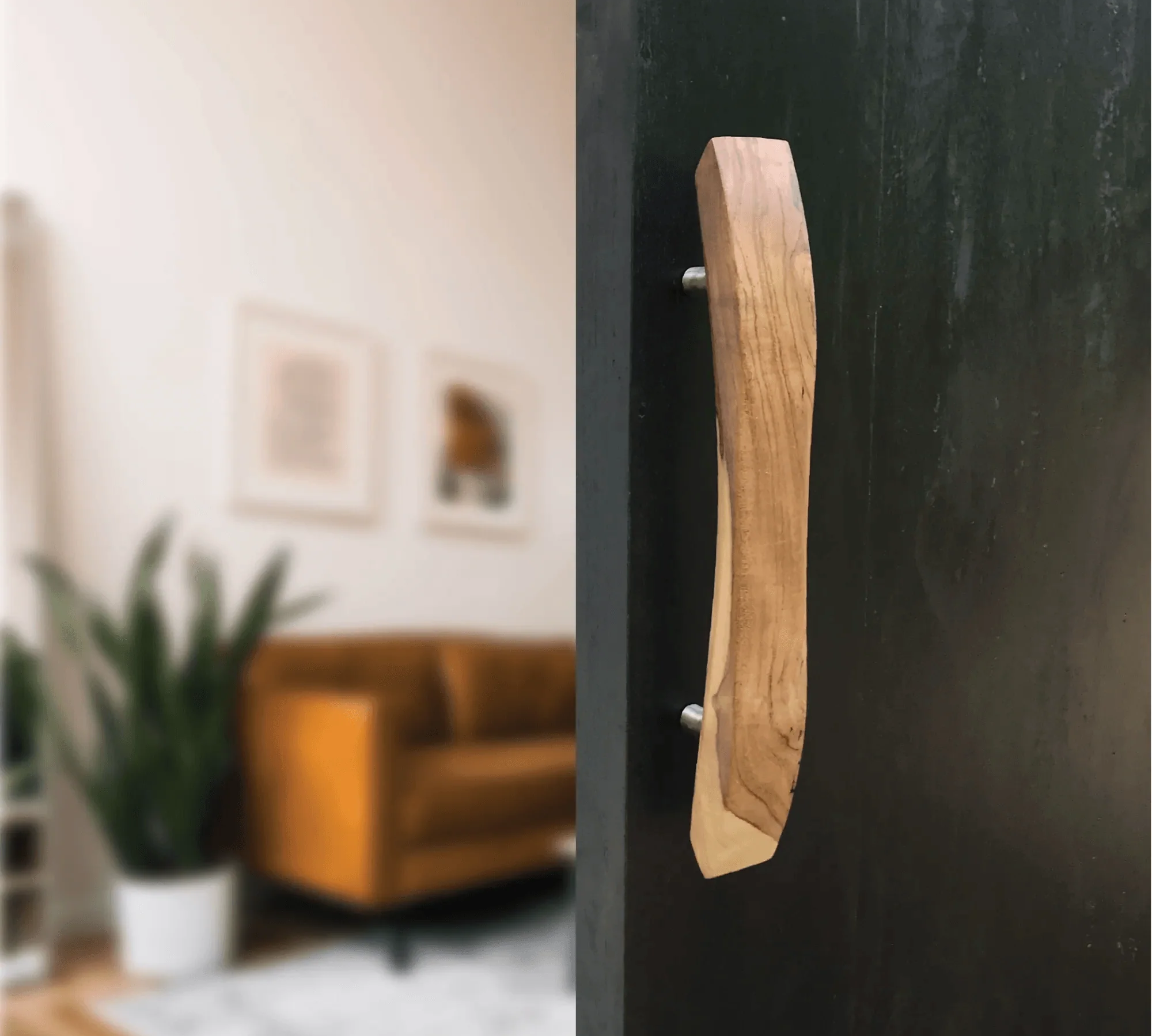 Handmade front door handle hardware - 022 - clear / single-sided